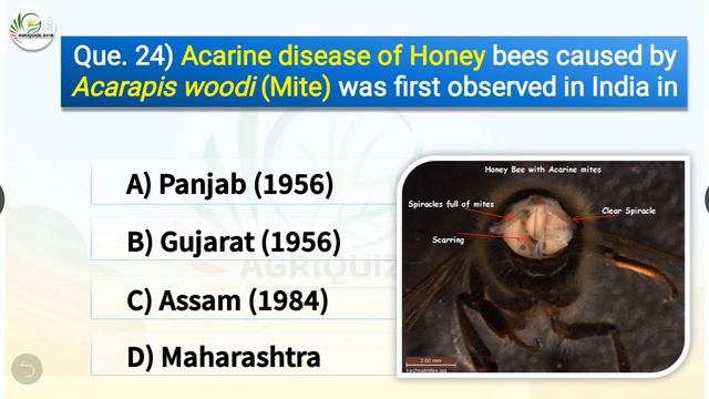 Agricultural Entomology - Mock Test No : 4 | Beneficial Insects | Apiculture Sericulture Lac Cultur