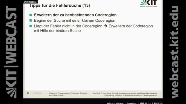 12: Sortieren, Bug, Debugging, JUNIT