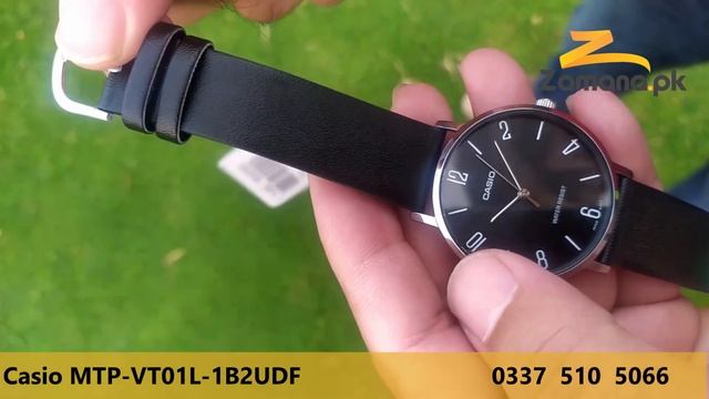 Casio - MTP-VT01L-1B2UDF Men's Minimalistic Black Dial Black Leather Band Analog Watch смотреть онлайн