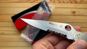 Нож складной Spyderco SC7PS Police, Part Serrated Blade, Stainless Handles