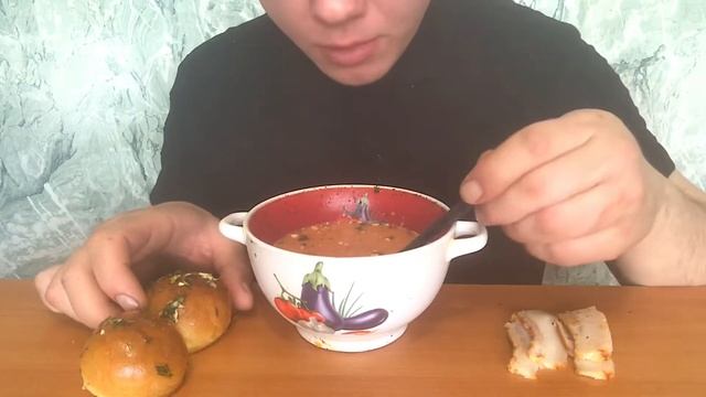 ASMR BORSCHT & DONUTS (RUSSIAN FOOD) *NO TALKING* АСМР БОРЩ С ПАМПУШКАМИ |ASMR DAJ