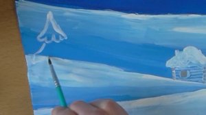 Как нарисовать Зимний пейзаж детям