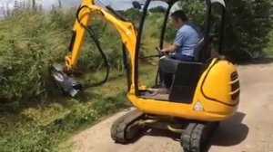 TEDXL60 Косилка кусторез OSMA на мини-экскаваторе JCB 801.8