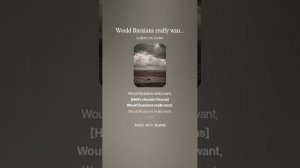 "Would Russians really want a war?" (Ed. Kolmanovsky; Y. Yevtushenko) WH40k long