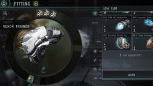 EVE -Echoes Покупаем Vexor Trainer и фитим его.