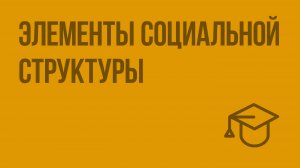 Элементы социальной структуры. Видеоурок по обществознанию 11 класс