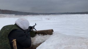 Стрельба из пулемёта ПКМ на полигоне. Shooting the PKM machine gun (1)