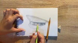 Как нарисовать фуражку карандашом | Рисунок для начинающих поэтапно