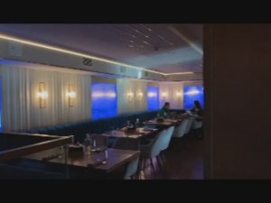 Пузырьковые панели в интерьере ресторана