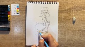 Как нарисовать Скруджа карандашом и скетч маркерами | Рисунок для детей, поэтапно и легко