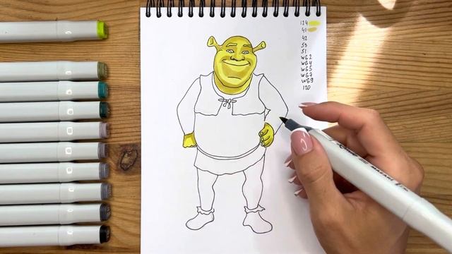 Как нарисовать Шрека карандашом и скетч маркерами | Рисунок для детей, поэтапно и легко смотреть онлайн