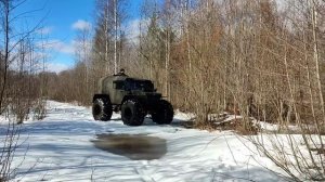 Вездеход на шинах низкого давления Трэкол и ободрышах от Урагана. Весенние маршруты.