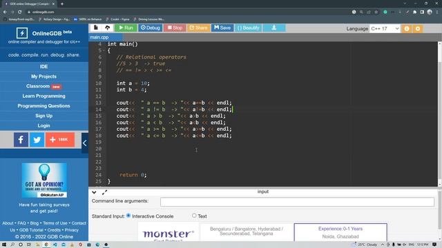 Relational Operators in CPP | CPP tutorial for beginners | 2023