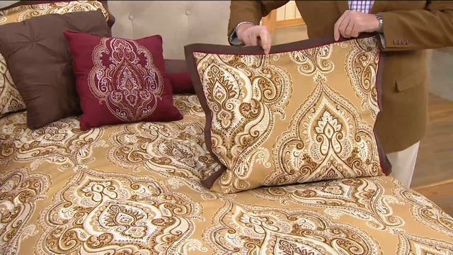 Home Reflections Damask Comforter Set on QVC смотреть онлайн