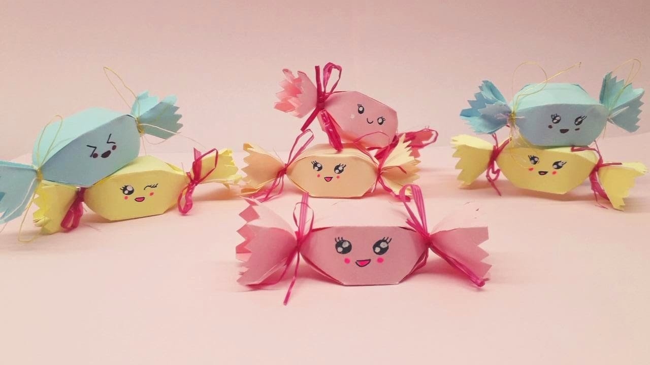 Конфета из бумаги | Оригами конфета | Кавайная конфета | смотреть онлайн