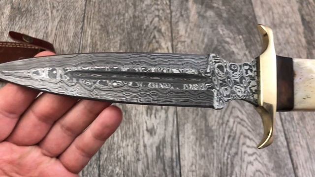 ASH DD3B Damascus steel custom handmade dagger hunting knife 12