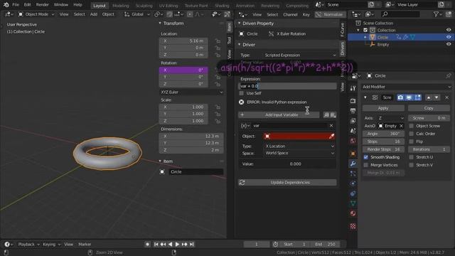 Blender 2.82 : Spring Modeling and Animation - Screw Modifier and Driver fix смотреть онлайн