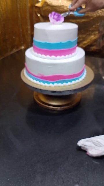 Only Cream Decoration Cake || #cake #2stepcakes #cakedisign #cakeshorts