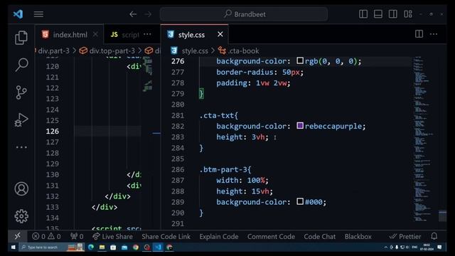 🚀 One Step Up with Awwwards Website Scroll Animation! | HTML CSS JS GSAP | Part 02 | Brandbeet
