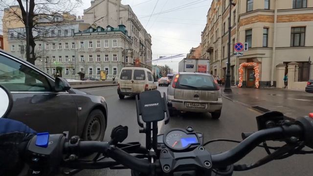 5 минут спокойной езды на мотоцикле по Санкт-Петербургу.  Январь 2024
