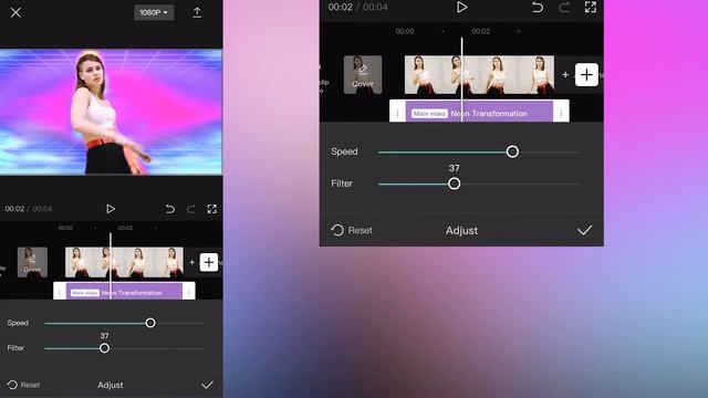 How to add Neon Transformation effect to video in CapCut App
