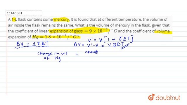 A 1-L flask contains some mercury. It is found that at different temperature, the volume of air смотреть онлайн