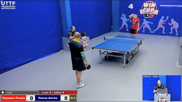 11:30 Черевко Роман 0-3 Попов Антон стол 4 Юг-1 06.10.2020 смотреть онлайн