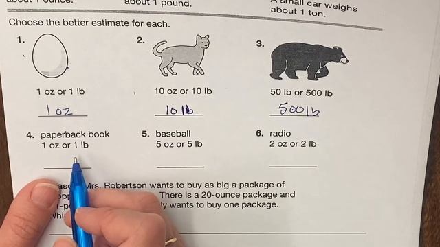 Lesson 15-4 Units of Weight