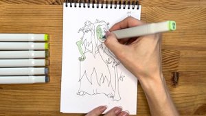 Как нарисовать кикимору карандашом и скетч маркерами | Рисунок для детей, поэтапно и легко