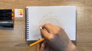 Как нарисовать кокошник карандашом и скетч маркерами | Рисунок для детей, поэтапно и легко