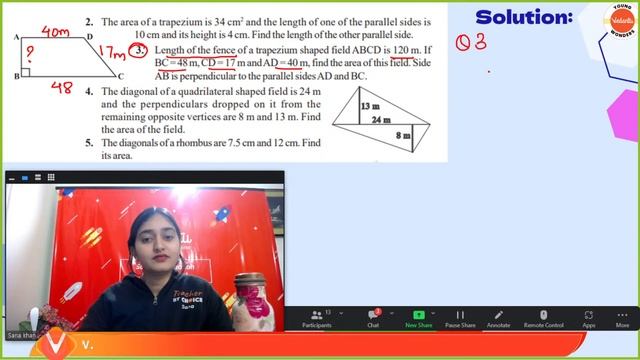 Mensuration |  NCERT Exercise | CBSE Class 8 | Sana Ma'am | Vedantu Young Wonders смотреть онлайн
