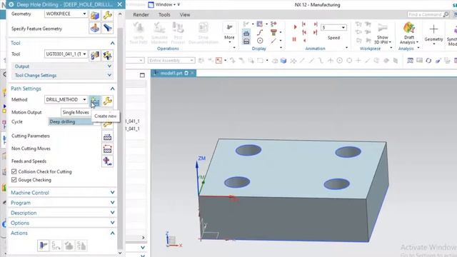 deep drilling in nx cam | deep drill process смотреть онлайн