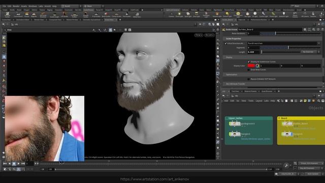 Creating groom for CG character in Houdini ⧸ PART 1 ⧸ Timelapse ⧸ 3D