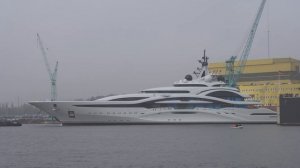 4K | FLOAT OUT of New Yacht Project JUPITER - AL LUSAIL -  Lurssen Shipyard