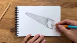 Как нарисовать пилу карандашом | Рисунок для начинающих поэтапно