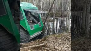 ходовые испытания бортоповоротного вездехода на шинах Тром 16