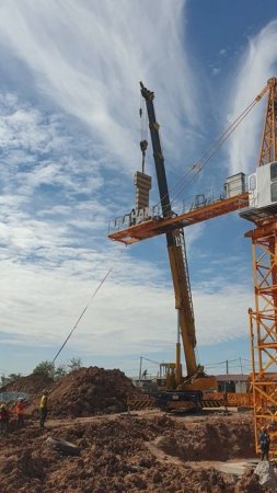 How We Install Counter Weight For Tower Crane  #construction #automobile #excavator