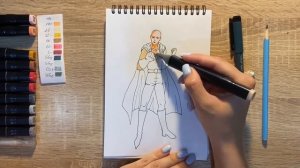 Как нарисовать Сайтама карандашом и скетч маркерами | Рисунок для детей, поэтапно и легко