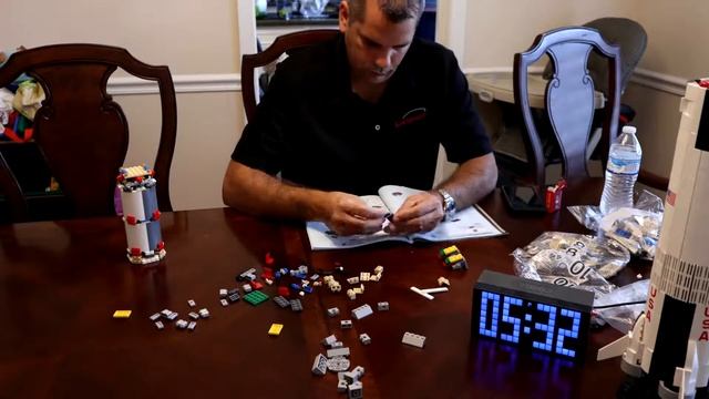 Lego NASA Apollo Saturn V Time Lapse Family Build and Space Center Houston Trip