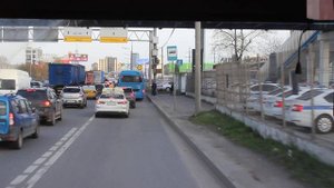 Ползем по вечерним пробкам на Ленинградском шоссе в Химках на уходящем в историю ГолАЗ-622810-10