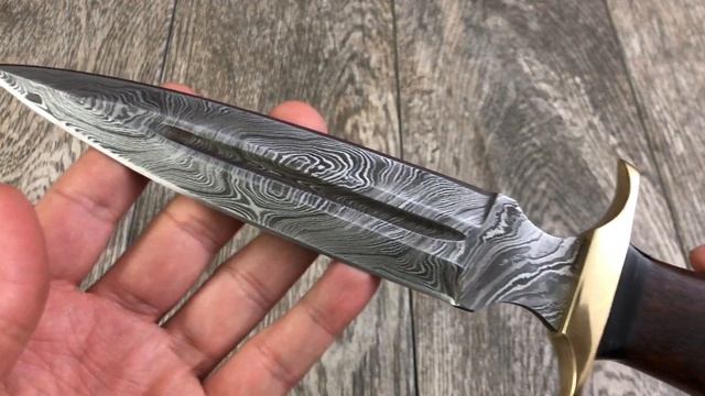 ASH DD1 Damascus steel custom handmade dagger hunting knife 12"