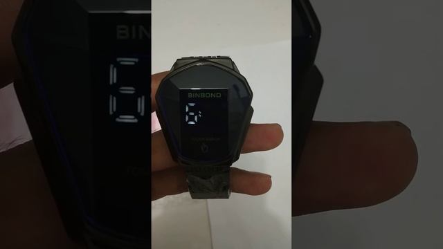 Binbond touch black dail blue chain watch.....