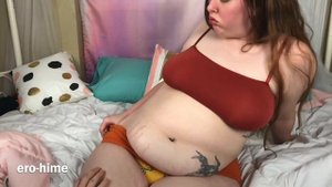 Getting Stuffed Belly Rubs in Tight Skirt