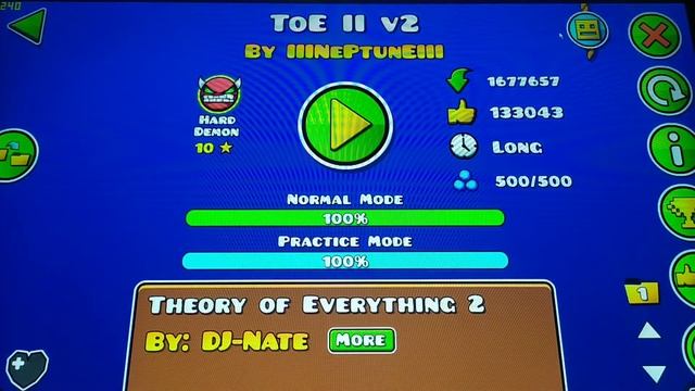 Toe 2 v2 by Neptune (hard demon) смотреть онлайн