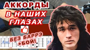 В НАШИХ ГЛАЗАХ Аккорды 🎸 ВИКТОР ЦОЙ группа КИНО ♪ Разбор песни на гитаре Без баррэ♫ Для начинающих