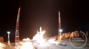 Кадры пуска ракеты-носителя "Союз-2.1в"