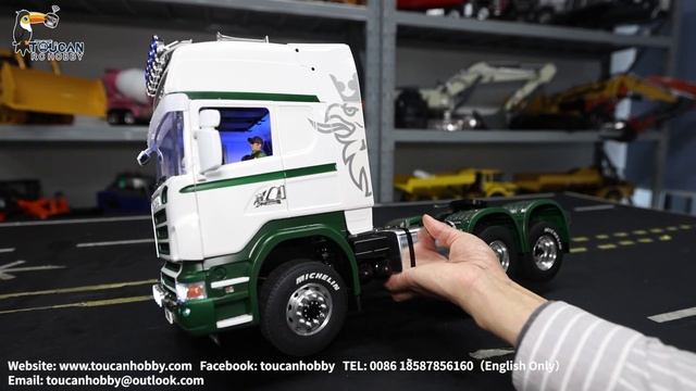 customized LESU 1/14 RC Scania Tractor Track Metal Chassis Hercules Cabin, two speed, diff lock, 6X смотреть онлайн