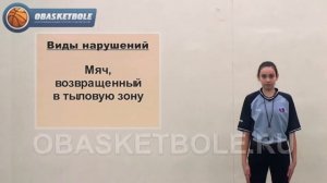 Жесты судей в баскетболе-мяч, возвращённый в тыловую зону