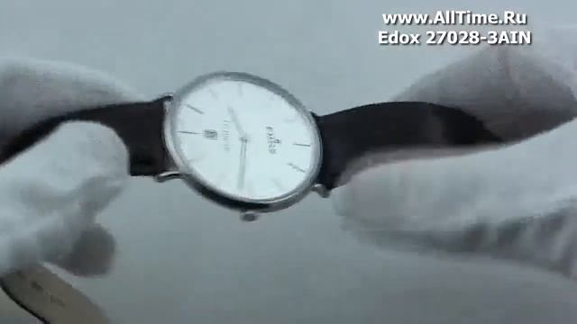 Мужские наручные швейцарские часы Edox 27028-3AIN смотреть онлайн