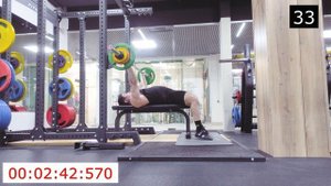Жим лёжа обратным хватом (47кг 500грамм на 55 раз) за 5 минут 20 секунд - тренировка ОМВ. В\к до 75